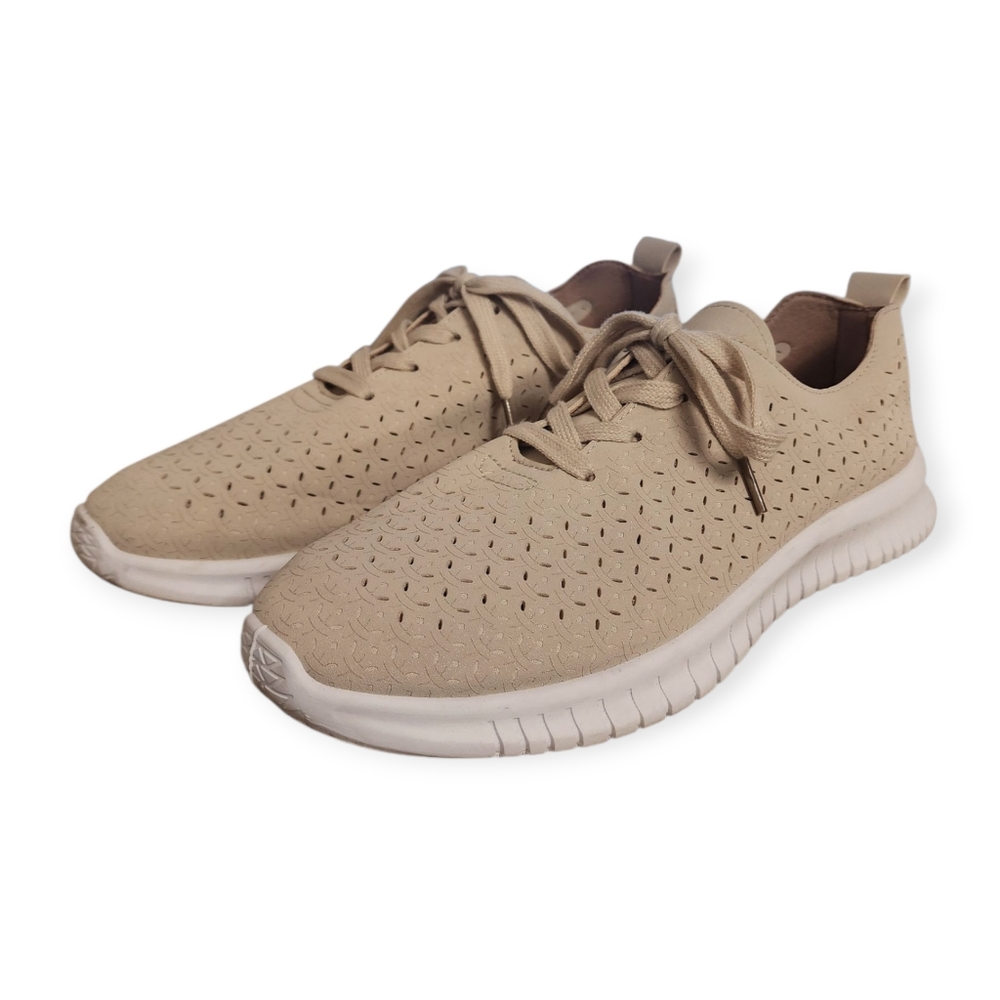 Tommy Bahama Tan Leather Comfort Beach Preppy Golf Boating Sneakers - Mens